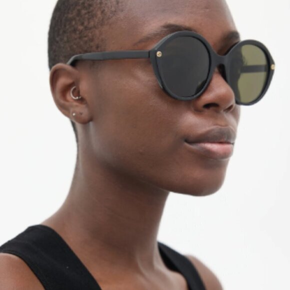 NWT! NEW! Gucci Black Sunglasses 55MM Round Women